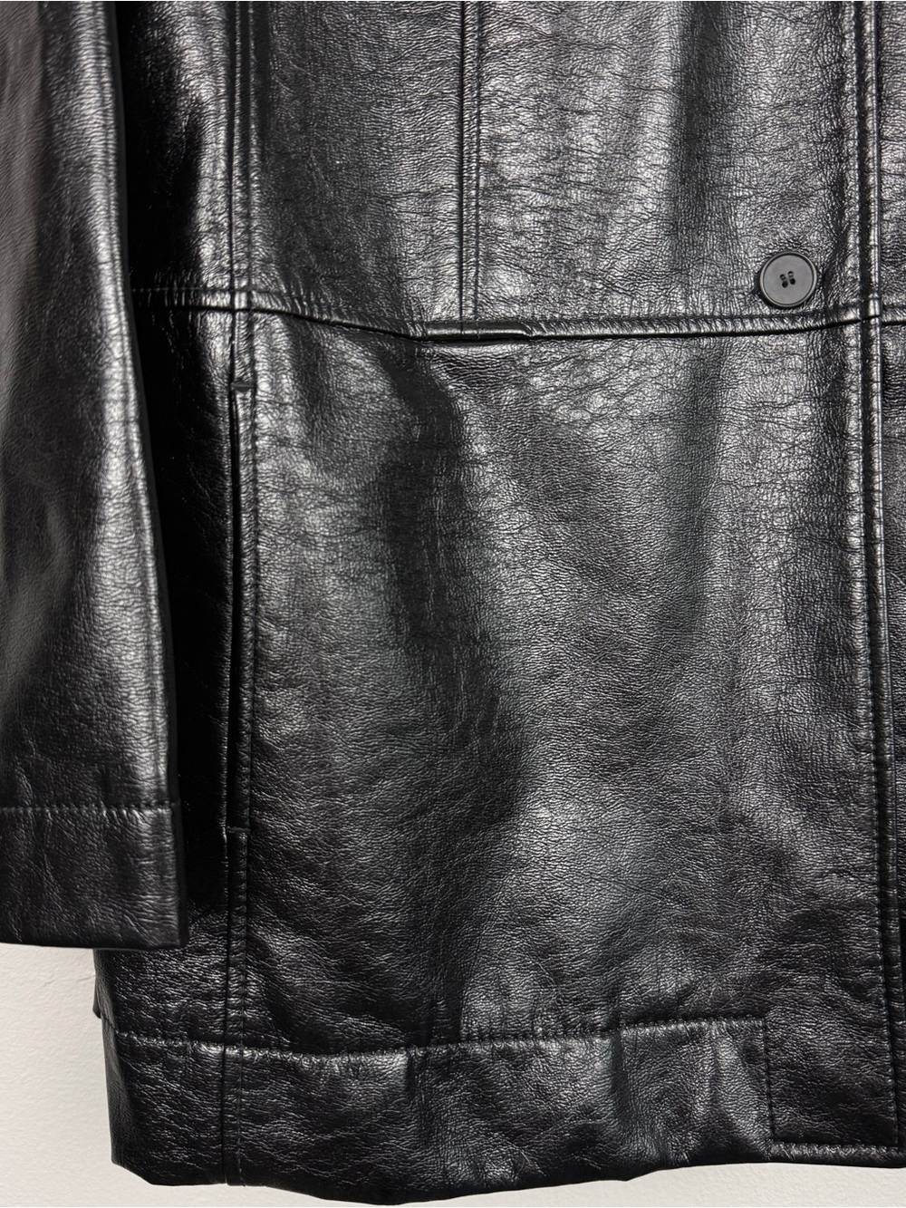 Alexander McQueen Faux Patent Leather Soft Button Jacket - Picture 4 of 8